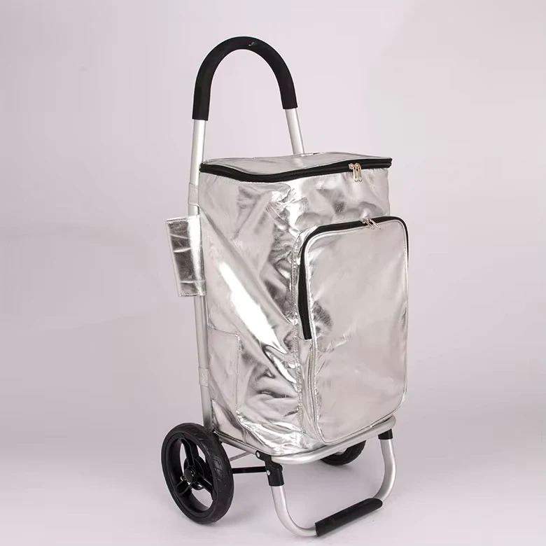 Wear resisting Wheel Shopping Cart Foldable Spain Shopping Cart Trolley with Thermal Insulation Bag
