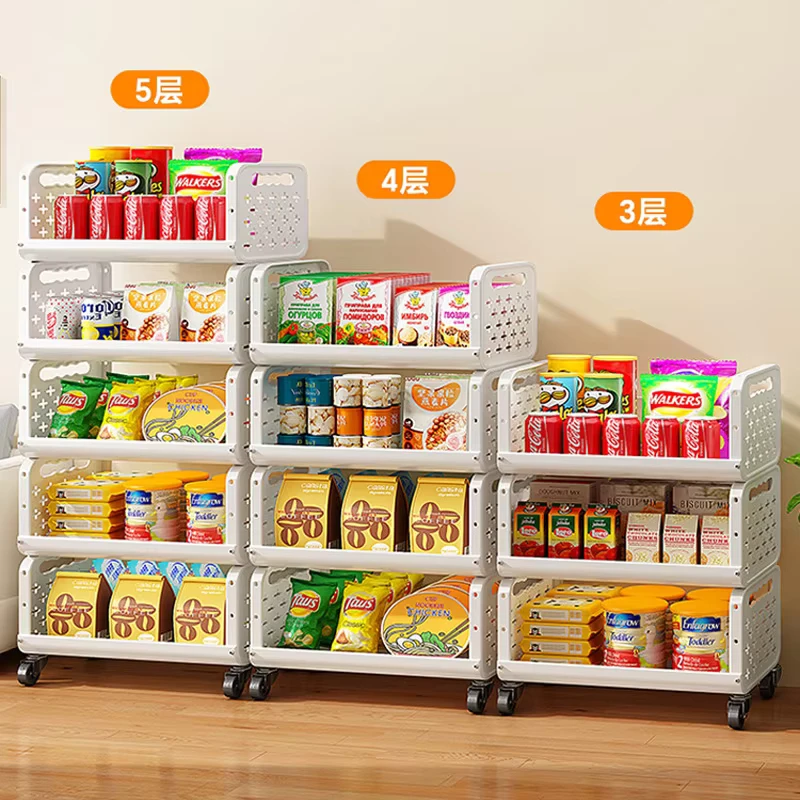 Wheel Heavy Duty Eco Friendly Detachable Toy Storage Trolley Organizer for Kitchen and Household Use