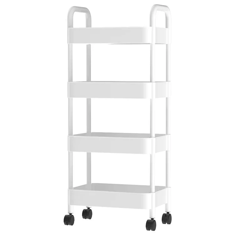 Wheeled 3 4 Tier Mobile Storage Rack Trolley Organizer Plastic Kitchen Organizers Household Cart Mobile Trolley Bookshelf