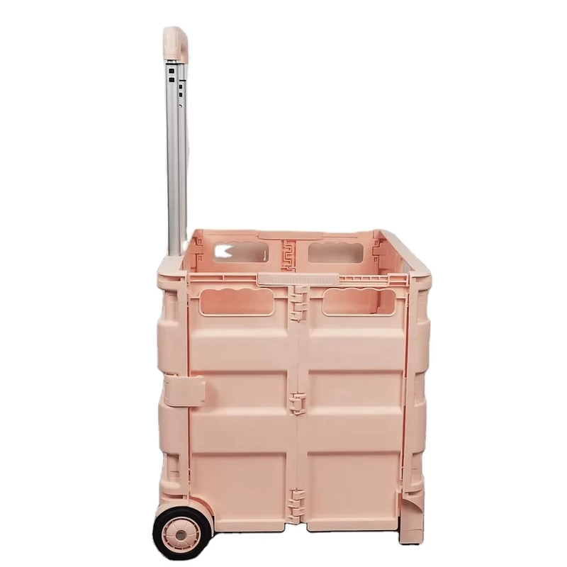 Wheeled Folding Grocery Cart Trolley with Handle Lid