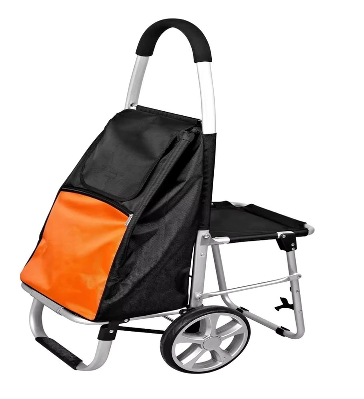 Wheeled High grade Shopping Cart Trolley with Aluminium Alloy Seat