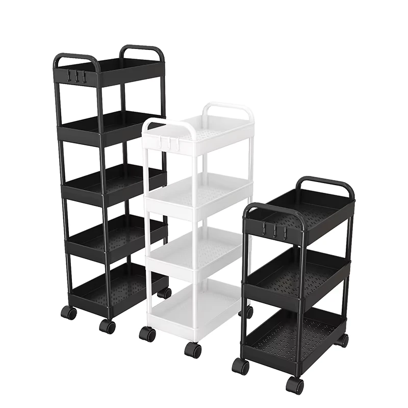 Wheeled Trolley Modern Metal Eco Friendly Space Saving Bathroom Kitchen Storage Cart Rolling Utility Organizer Multi Function
