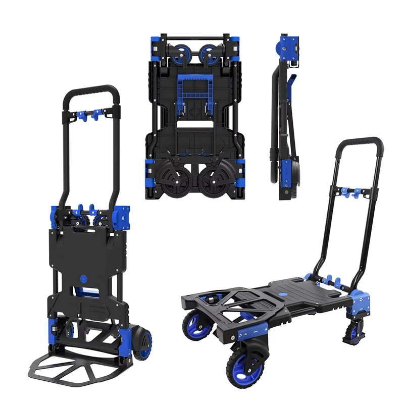 Winslow & Ross 2 in 1 Household Organization Folding Cart Heavy Duty Aluminum Plate Versatile Foldable Small Trolleys