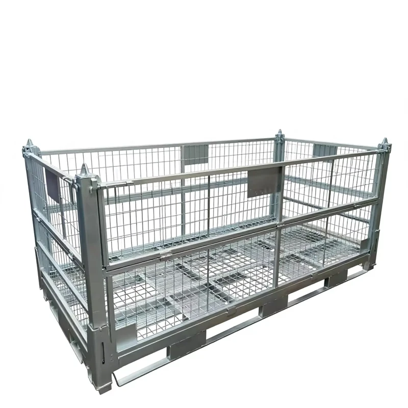 Wire Mesh Foldable Heavy Duty Galvanized Metal Container Storage Cage Stillage
