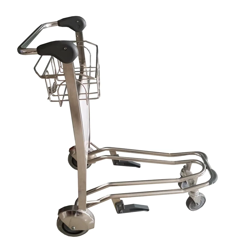 Without Brake 4 Wheels Airport Traveller Baggage Trolley Cart