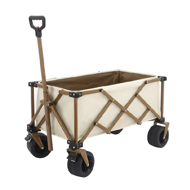 Wow Customized Cross Border Outdoor Camping Cart Folding Portable Gather Camp Cart Camping Net Shopping Cart Oxford Cloth Custom