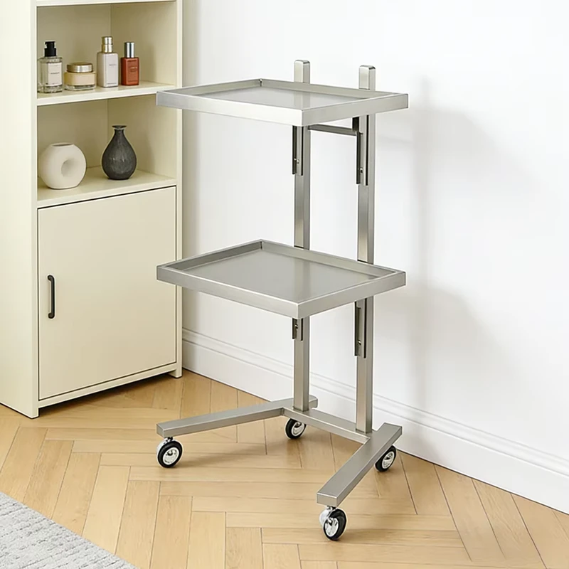 XFMC High Quality Salon Furniture Barbershop Stainless Steel Salon Tool Trolley Cart with Silent Wheels for Beauty Salon Station