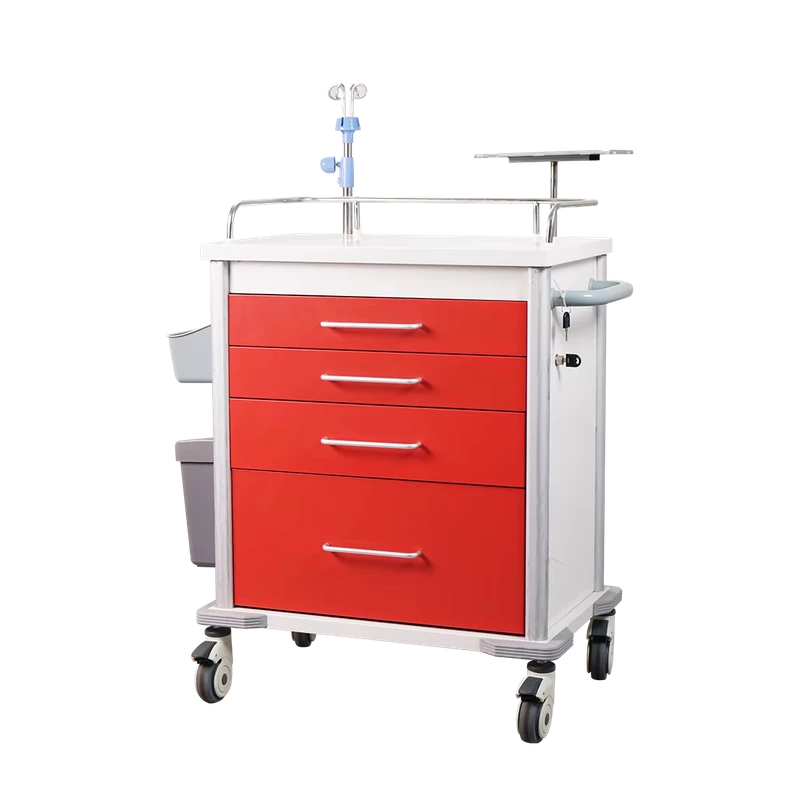 XINDA ZX 1 Multi Layer Medical Trolley Hospital Nursing Cart Stainless Steel Drawer Storage Brake Wheels Hospital Furniture
