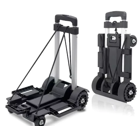 XL Foldable Mini Aluminum Trolley with Handles Supermarket Shopping Luggage Cart for Household Goods