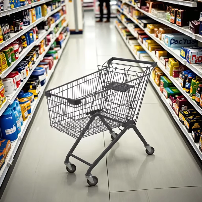 XL Trolley Grocery Shopping Cart Supermarket Carts Steel Grocery Cart Shopping Trolley