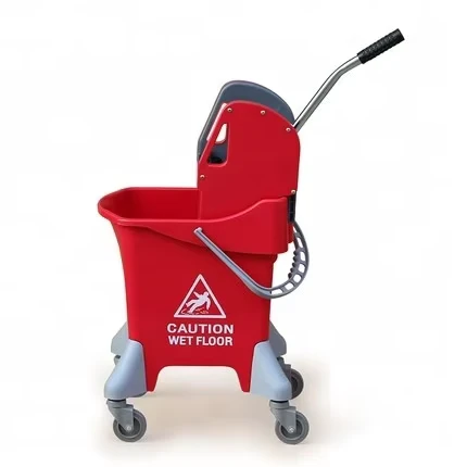 YG 31L Plastic Single Bucket Wringer Mop with Wheels Down press Design for Hotel Restaurant House Keeping Trolley Cleaning Carts