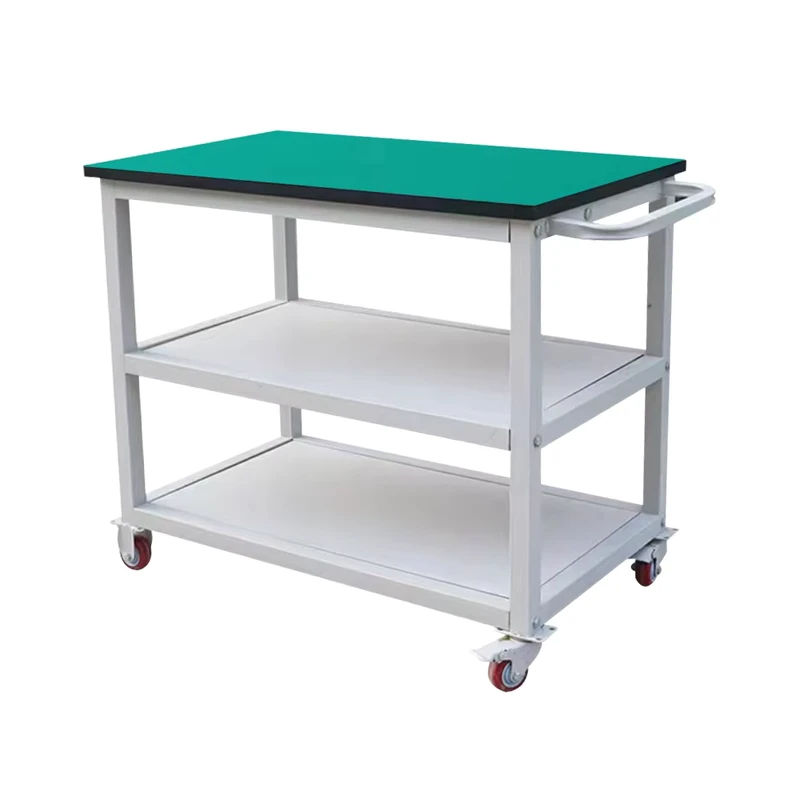 YINUO Three Layer Rolling Auto Repair Tool Cart Hardware Trolley Mobile Supported Workshop Tool Cart With Wheels