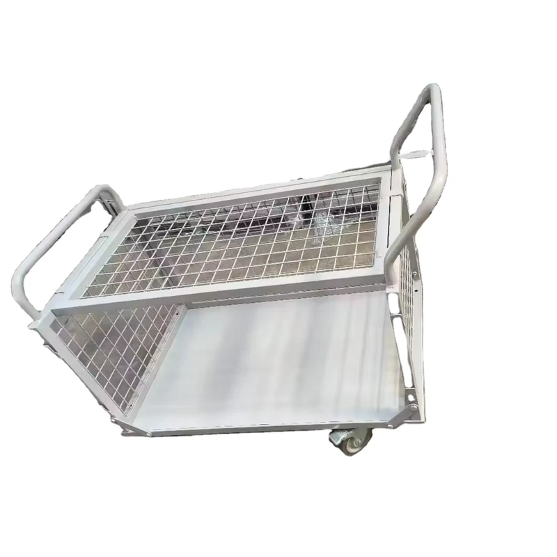YOUGU Sale Customized Steel Warehouse Big Wheels 5 Inch Transport Picking Hand Trolley Cart 1000KG Stackable Foldable ISO9001