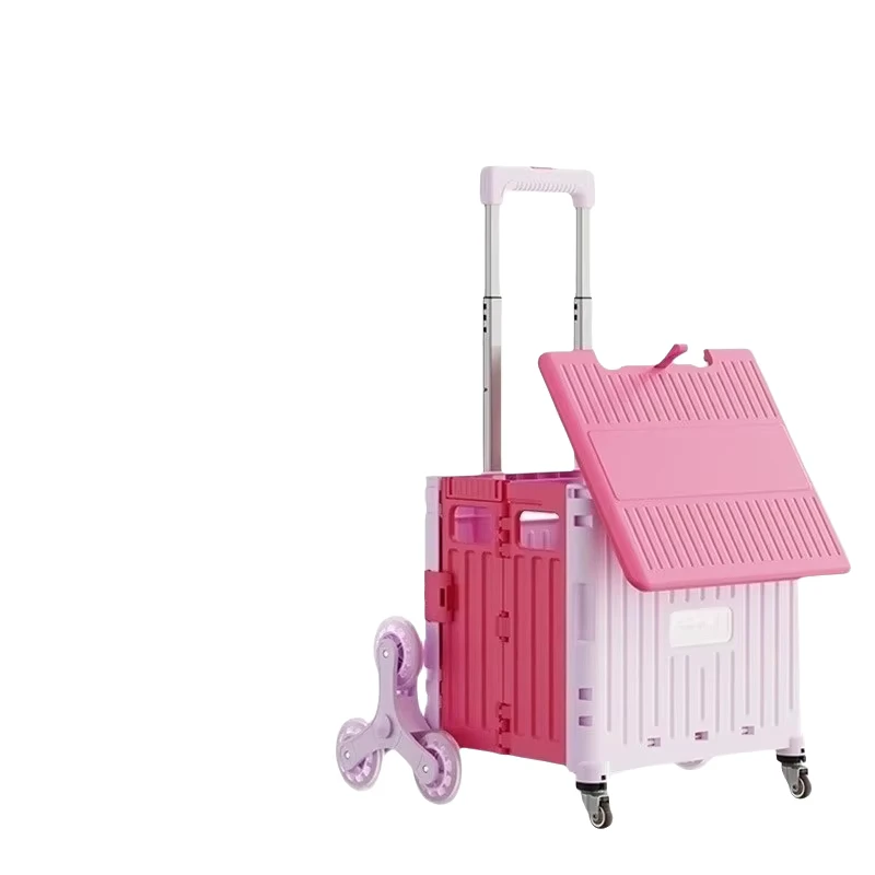 YX F1 03 Ergonomic Pull Rod Cart Foldable for Comfortable Pushing Camping Cart