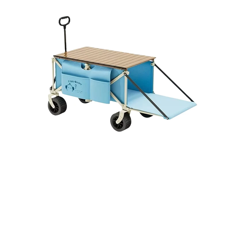 YX F1 32 Portable Camping Wagon With Table Quick Setup Space Saving Durable 4 Wheel System