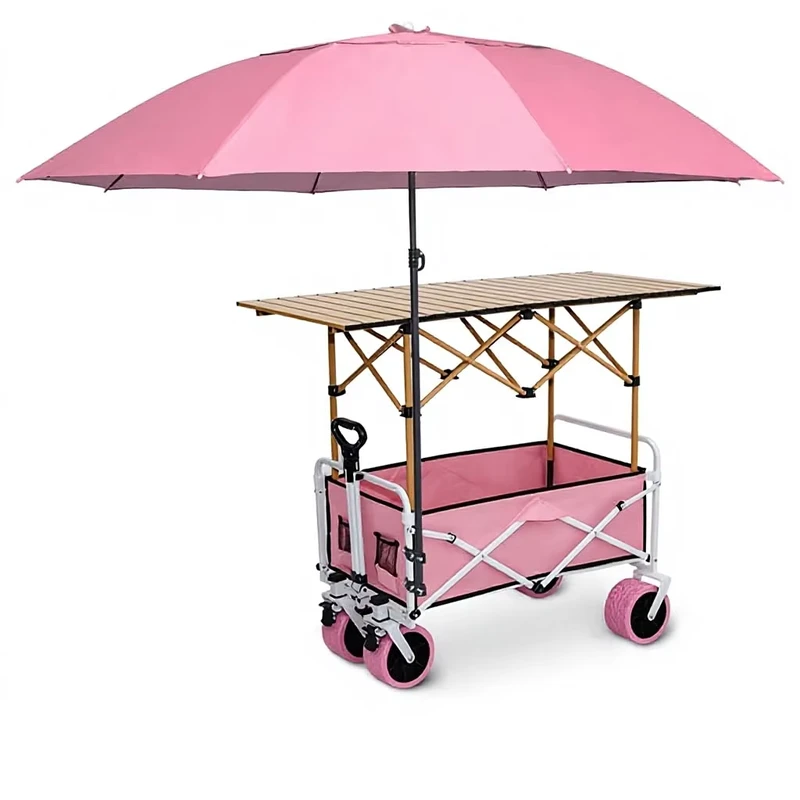 YX F1 50 Stall Small Trolley Special Folding Table Adjustable Barbecue Sausage Mobile Outdoor Camp Shopping Camping Portable