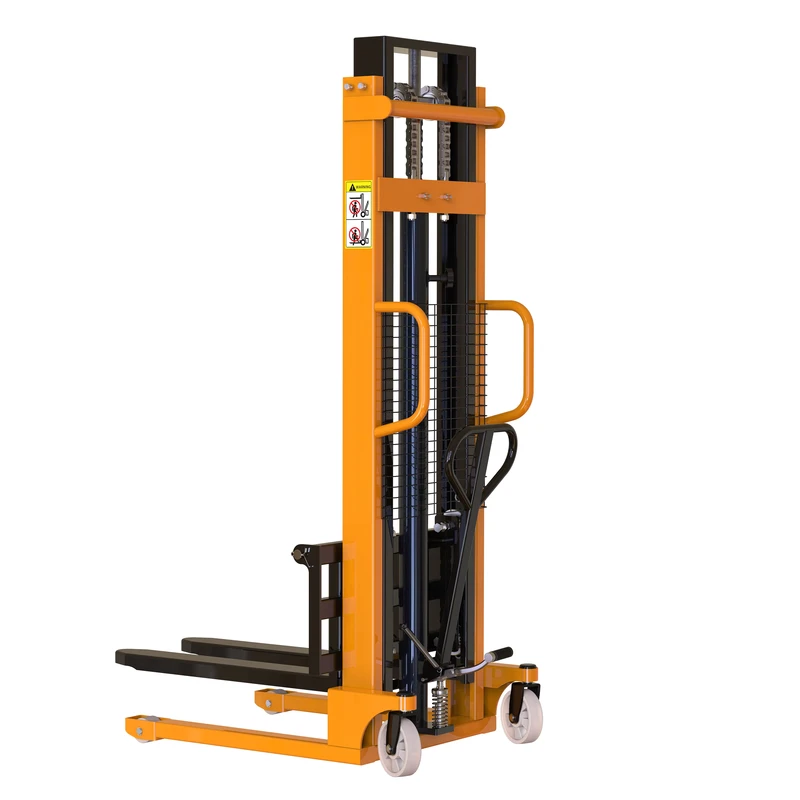 Yuande Mini Hydraulic Lifter Boosting Logistics Manual Stacking Forklift 1000kg 2000kg Capacity Hand Hydraulic Stacker 2000mm