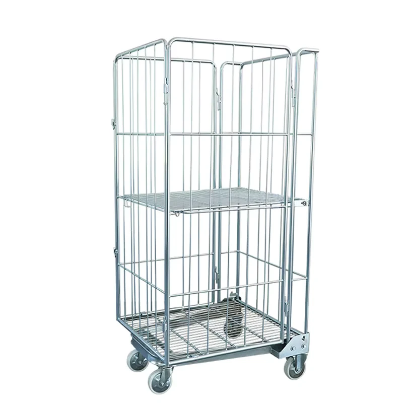 ZENDA RCA Strong Capacity 500kg Zinc Plated Steel Warehouse Innovative Roll Cage Container Transport Storage Nesting Roll