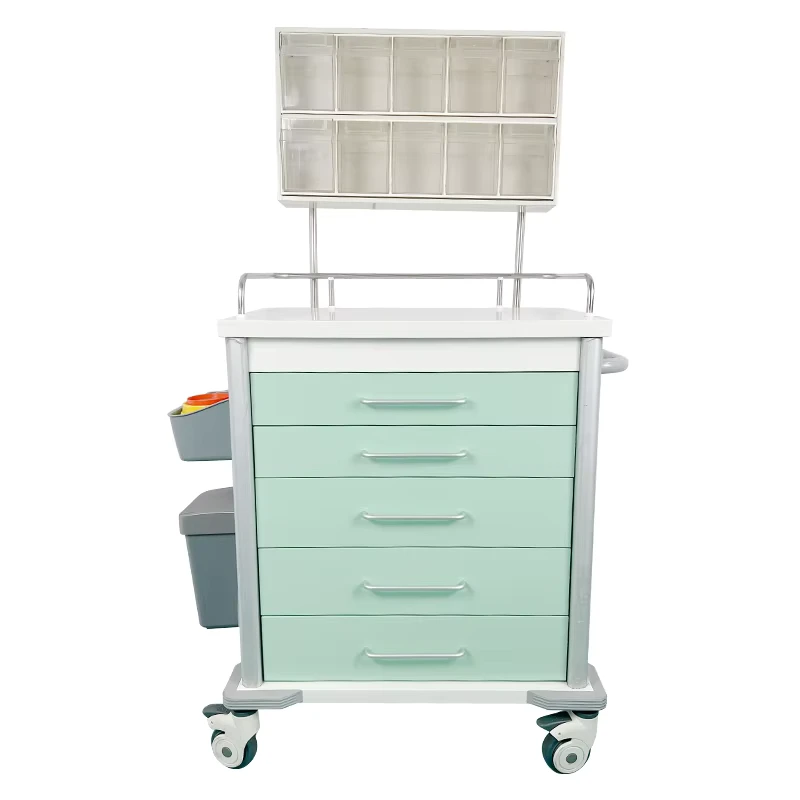 ZX 1 Medical Anesthesia Cart Comprehensive Accessories Movable Transport Hospital Furniture Emergency Trolley