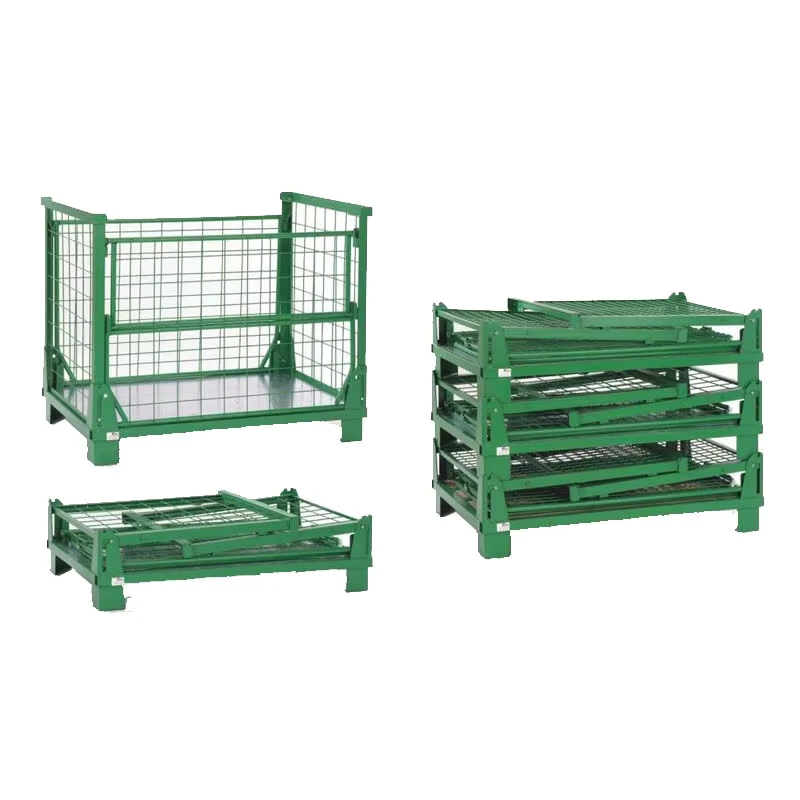 for CARTER OEM Industrial Carbon Steel Cage Trolley with Wire Mesh Box Cart Stacking Box Rack Stackable Galvanizing